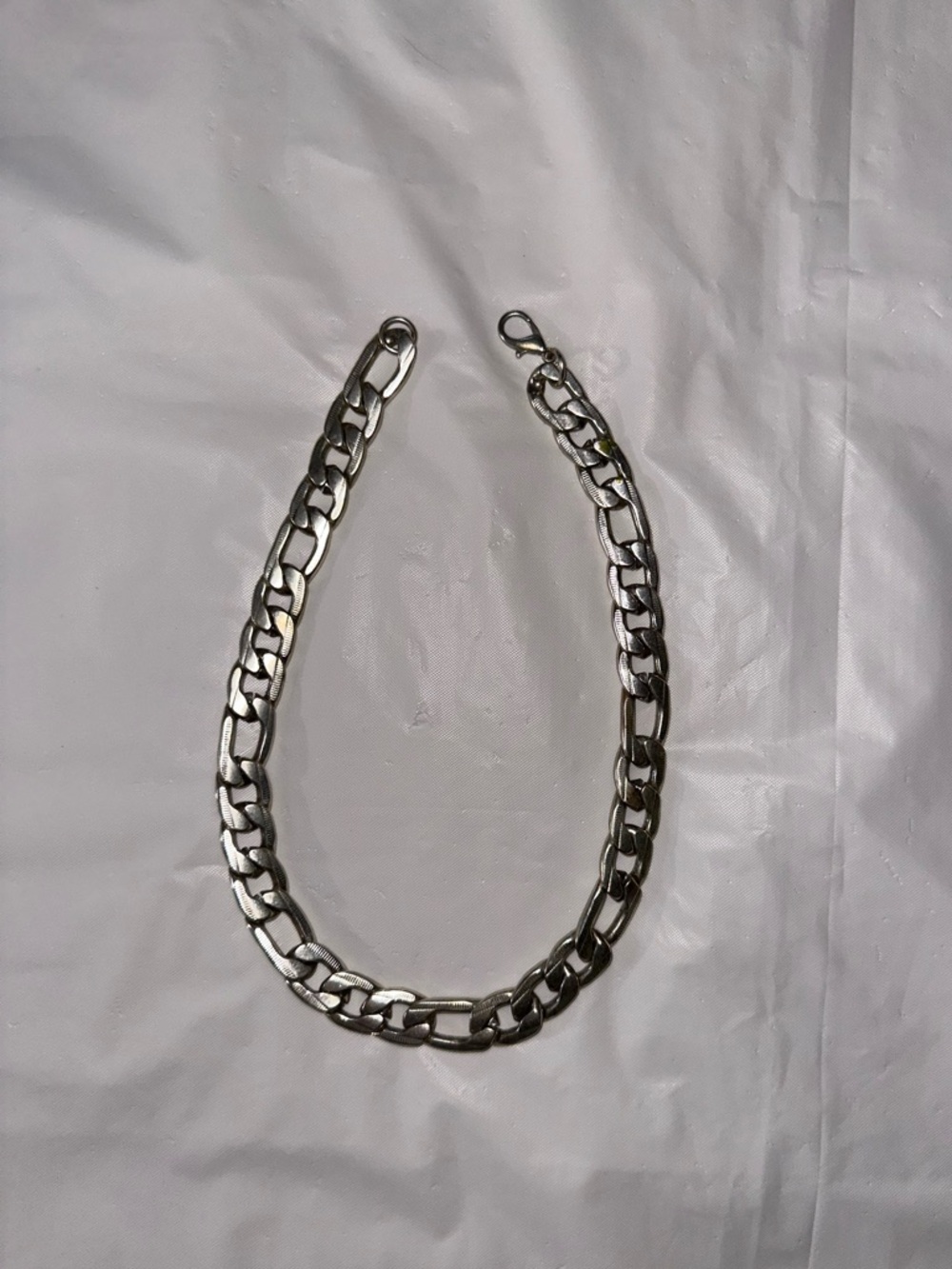 Men's Silver Chain Link Necklace - Classic Curb Style